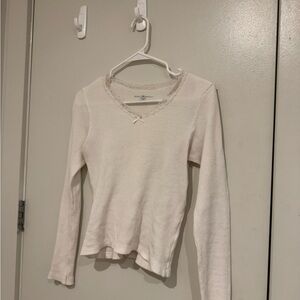 Brandy Melville Cream Long Sleeve Top
